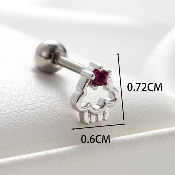 1 par de pendientes de botón de circonita para mujer, serie simple, clásicos, geométricos, de cobre, sin chapado