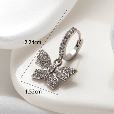 1 Pair Simple Series Classic Heart Copper No Plating Material Zircon Women Stud Earrings h5 Picture5