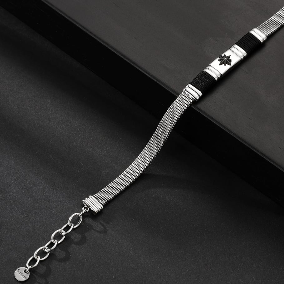 1 Paar einfache Serie lässige geometrische Edelstahl-Herrenarmbänder Bild5