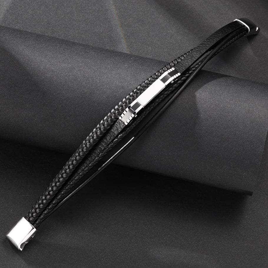 1 Paar Simple Series Retro Geometrische Lederarmbänder für Herren Bild6