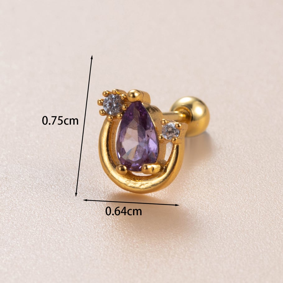 1 Pair Simple Series Classic Droplet Copper No Plating Material Zircon Women Stud Earrings Picture5