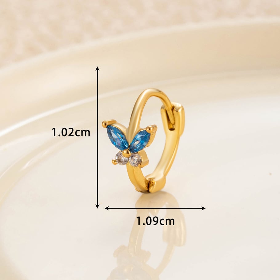1 Paar Simple Series Klassische Tierkupfer-Ohrringe ohne Beschichtungsmaterial Zirkon Damen Creolen Bild10