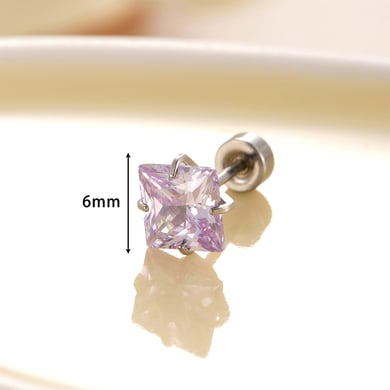 1 Pair Simple Series Simple Geometric Titanium Steel No Plating Material Zircon Women Stud Earrings h5 Picture8