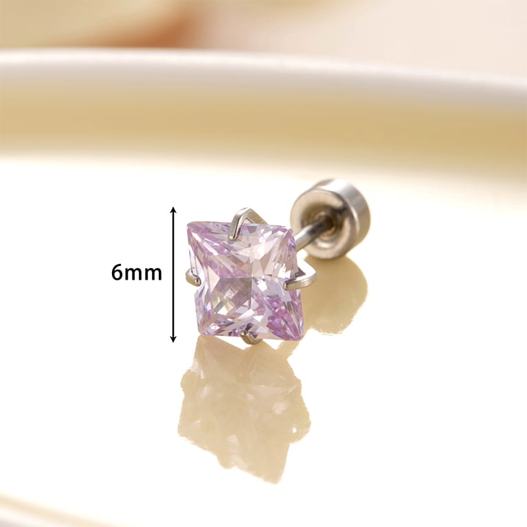 1 Pair Simple Series Simple Geometric Titanium Steel No Plating Material Zircon Women Stud Earrings Picture8