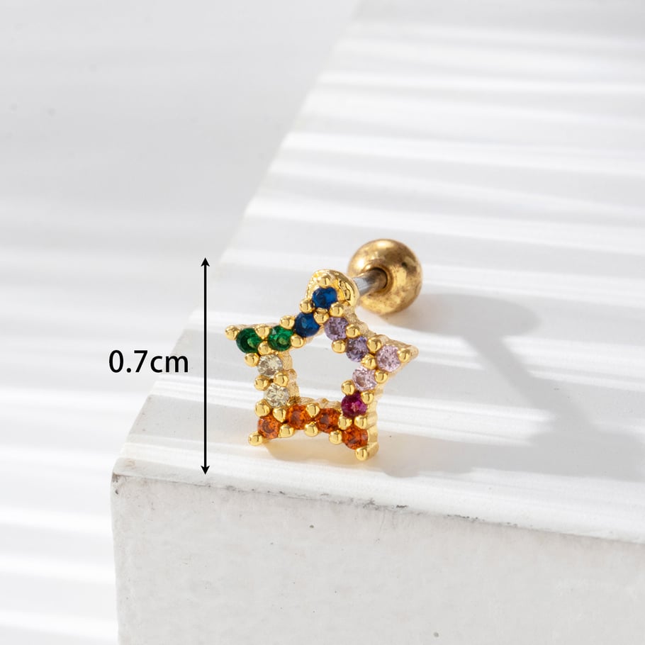1 Pair Simple Series Classic Heart Titanium Steel No Plating Material Zircon Women Stud Earrings Picture6