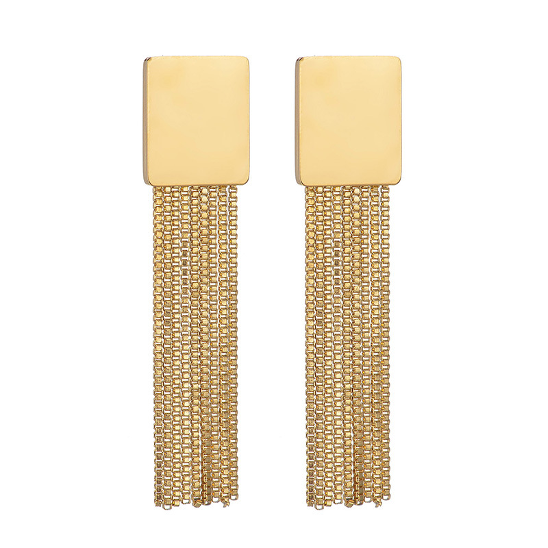 1 paire de boucles d&#39;oreilles à tige pour femme, série Simple, pompon classique, en acier inoxydable plaqué or 18 carats Image4