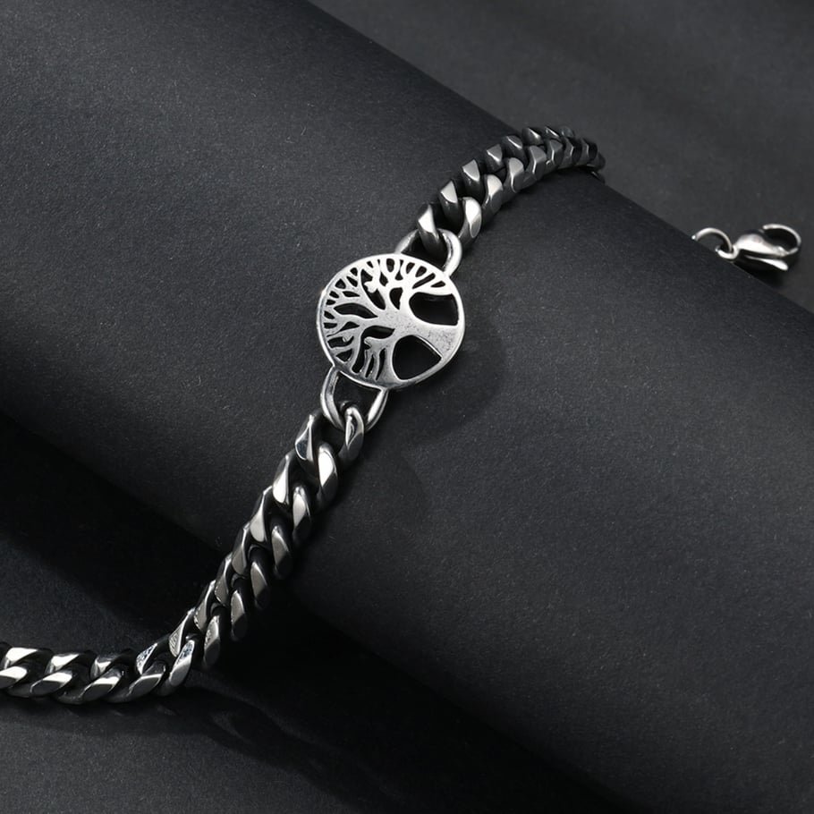 1 Paar einfache Serie Casual Plant Edelstahl Herrenarmbänder Bild4