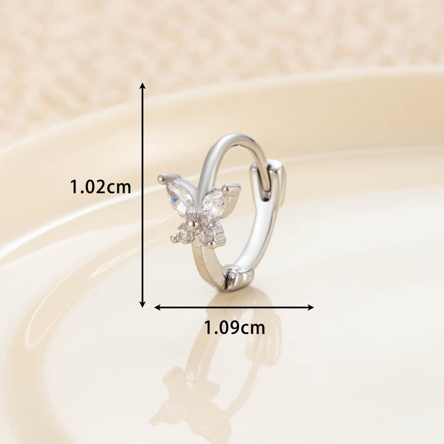 1 Paar Simple Series Klassische Tierkupfer-Ohrringe ohne Beschichtungsmaterial Zirkon Damen Creolen Bild3