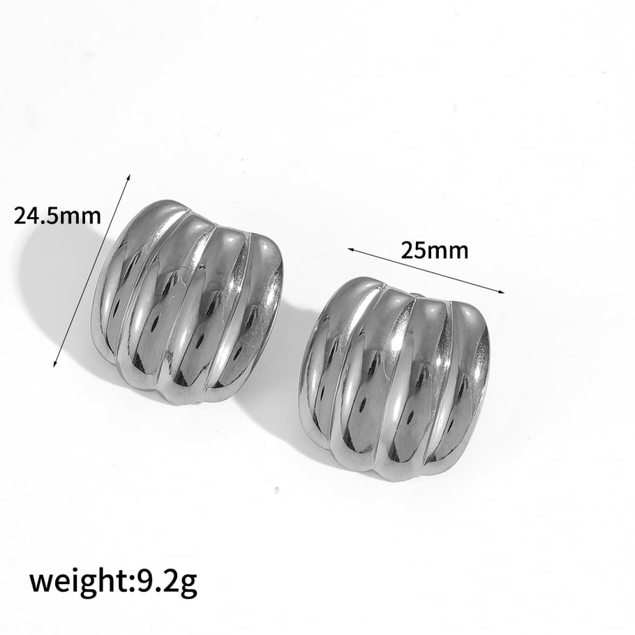 1 Pair Simple Series Simple Geometric Stainless Steel 18K Gold Plated Women Stud Earrings Picture8