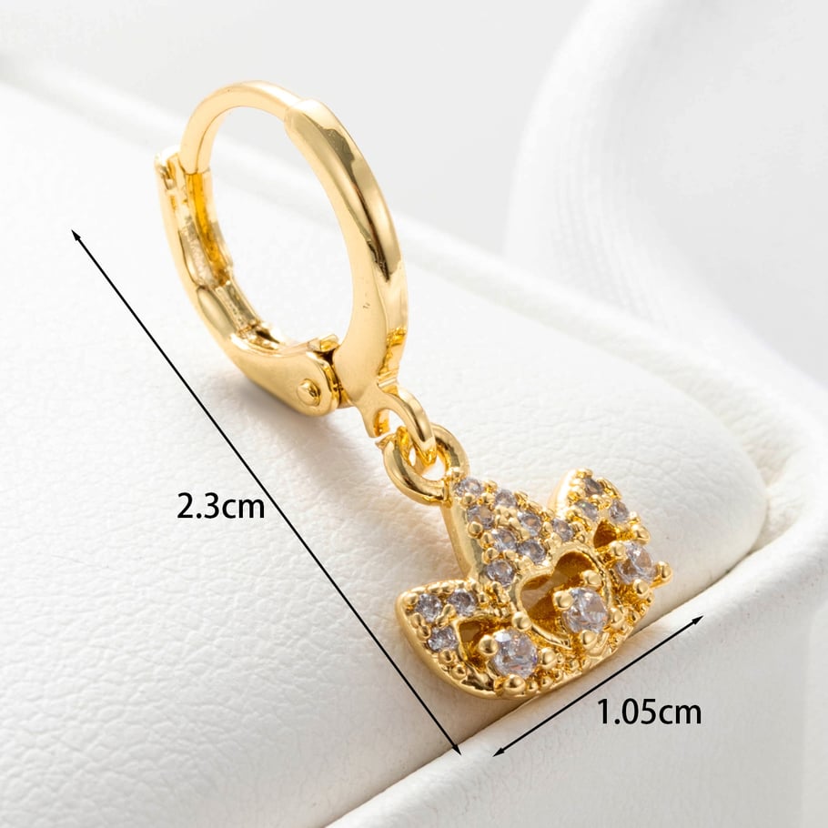 1 Paar einfache Serie einfache geometrische Kupfer keine Beschichtung Material Zirkon Frauen Ohrstecker Bild4
