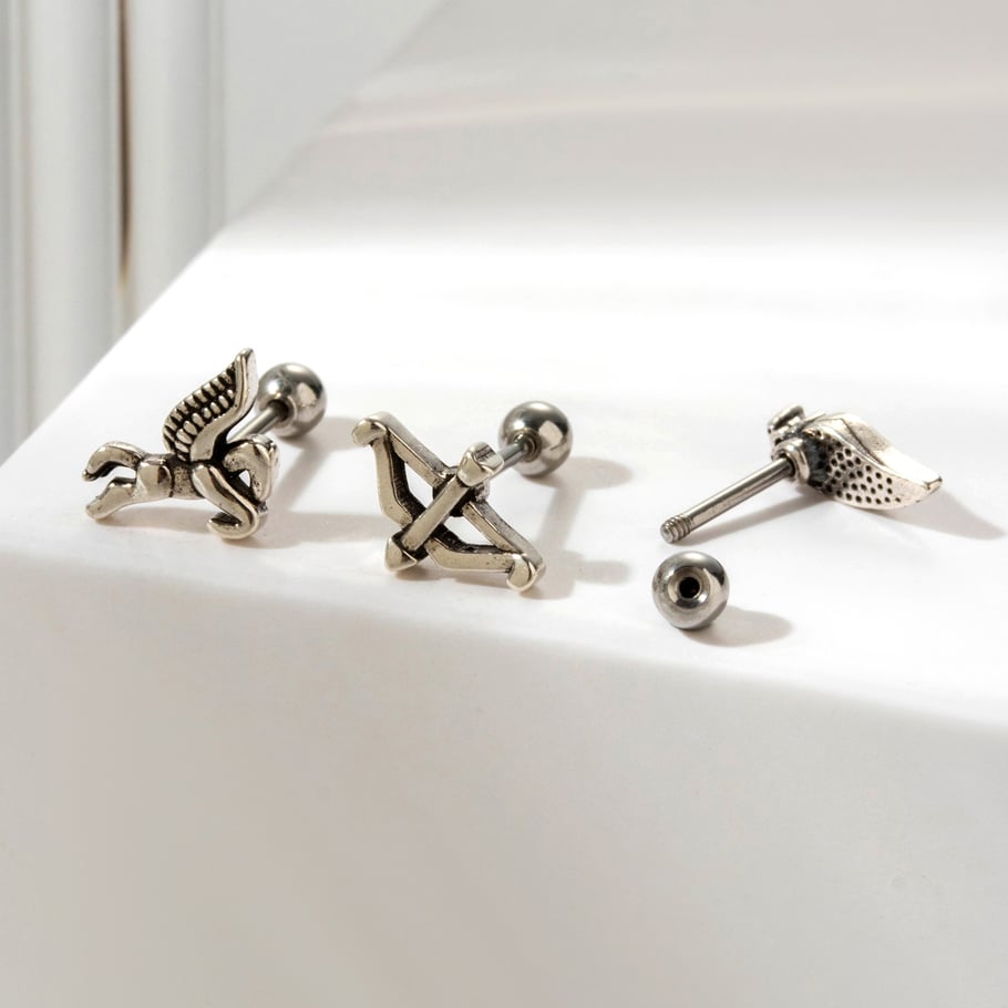 1 Stück Simple Series Klassische Tier Titan Stahl Kein Beschichtungsmaterial Zirkon Damen Ohrstecker h5Bild7