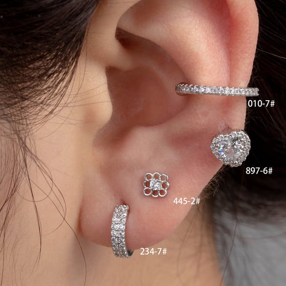 1 Paar Simple Series Simple Heart Kupfer Kein Beschichtungsmaterial Zirkon Damen Ohrstecker