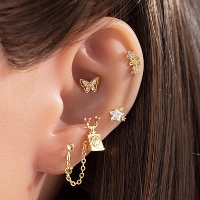 1 Pair Simple Series Simple Heart Titanium Steel No Plating Material Zircon Women Stud Earrings h5 Picture3