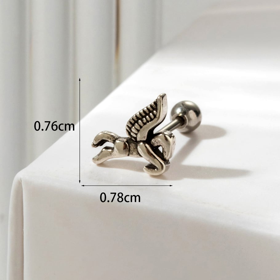 1 Pair Simple Series Classic Animal Titanium Steel No Plating Material Zircon Women Stud Earrings Picture4