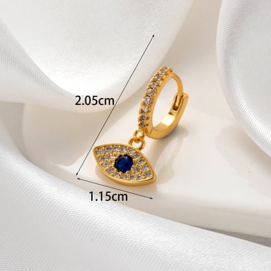 1 Pair Simple Series Classic Eye Copper No Plating Material Zircon Women Stud Earrings h5 Picture5