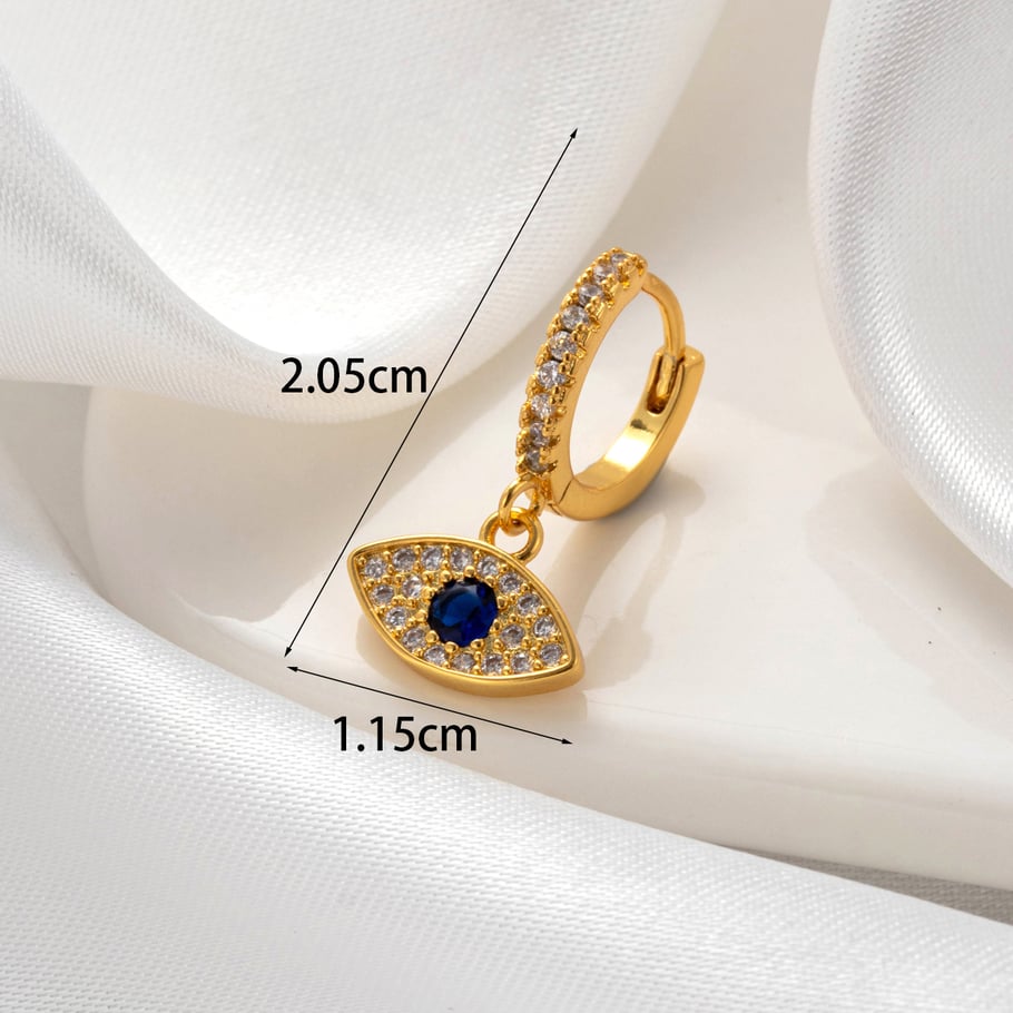 1 Pair Simple Series Classic Eye Copper No Plating Material Zircon Women Stud Earrings Picture5