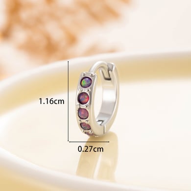 1 Paar einfache Serie einfache geometrische Kupfer keine Beschichtung Material künstliche Edelstein Frauen Creolen h5 Bild7