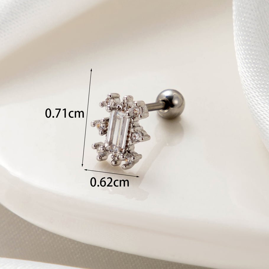 1 Paar einfache Serie klassische geometrische Kupfer keine Beschichtung Material Zirkon Frauen Ohrstecker Bild4