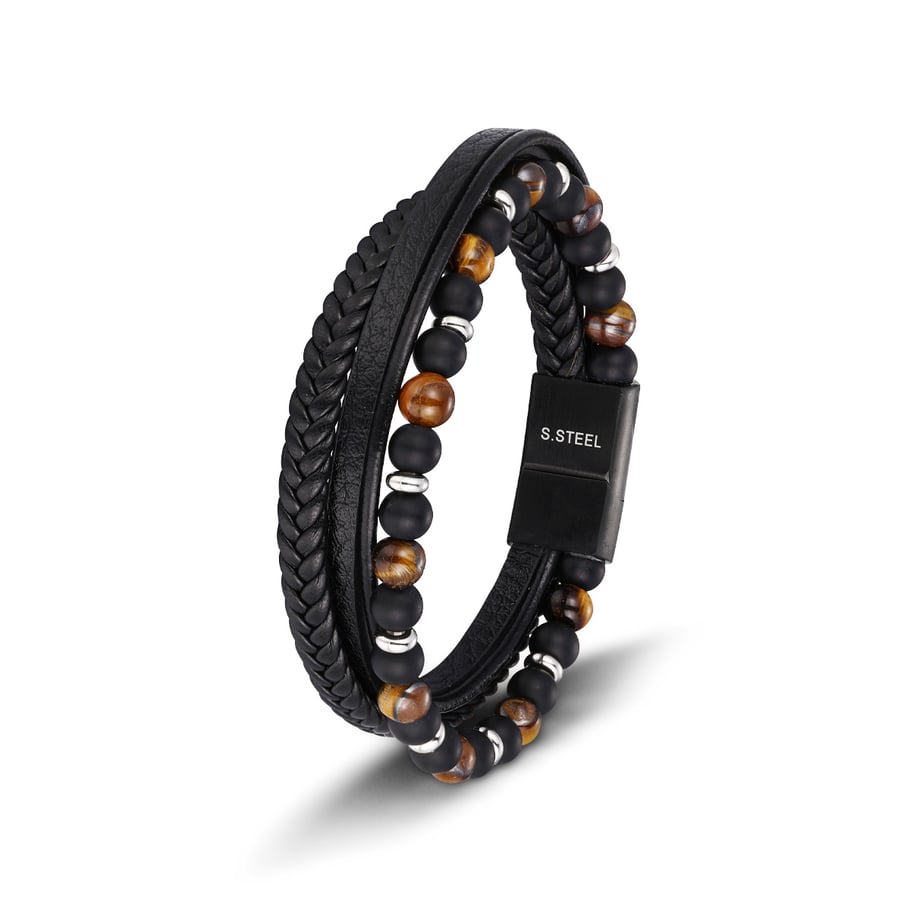 1 Paar Herrenarmbänder aus Leder im Retro-Stil der Ethnic-Serie Bild2