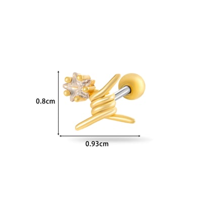 Pendientes de perforación clásicos de acero de titanio y circonita con diseño de reloj de arena para mujer de 1 pieza h5 Imagen2