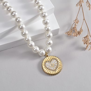 Collier avec pendentif en forme de cœur en acier inoxydable plaqué or 14 carats et zircon pour femme, série romantique, 1 pièce h5 Image3