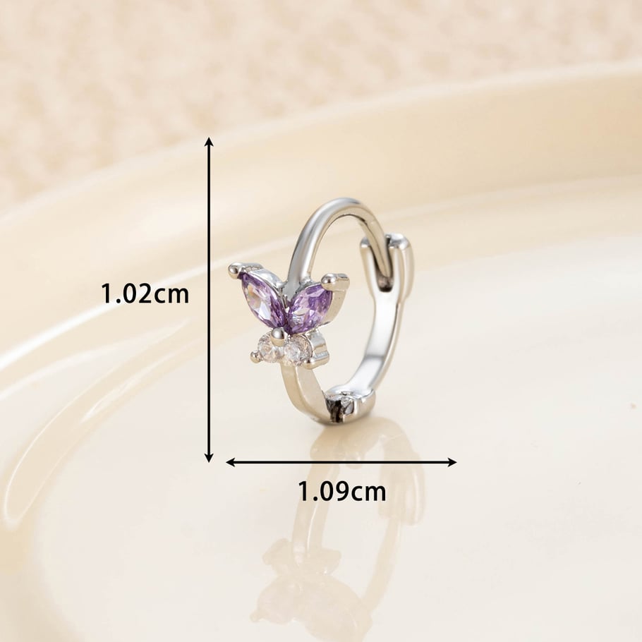 1 Paar Simple Series Klassische Tierkupfer-Ohrringe ohne Beschichtungsmaterial Zirkon Damen Creolen Bild6