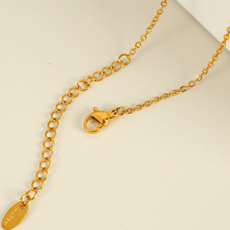 1 Piece Simple Series Simple Geometric Stainless Steel 18K Gold Plated Zircon Women Pendant Necklaces Picture5
