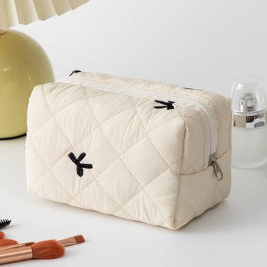 1 Piece Classic Travel Bowknot Lightweight Large Capacity Pouch With Random Printing Design Women's Quilted Cosmetic Bags h5 Picture10