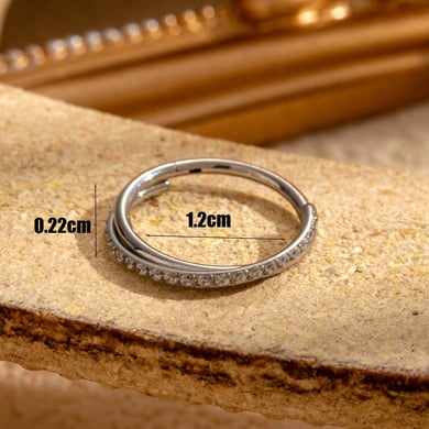 1 Pair Simple Series Classic Geometric Titanium Steel No Plating Material Zircon Women Hoop Earrings h5 Picture6