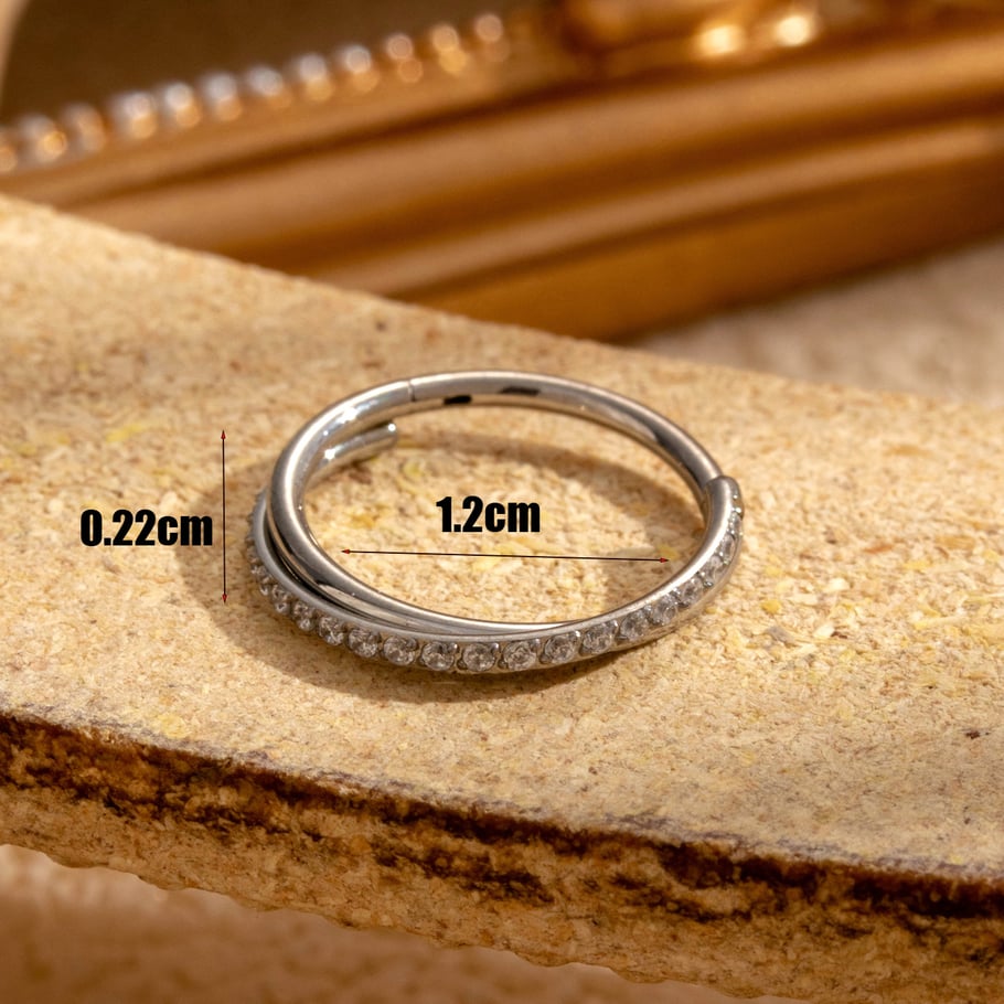 1 Pair Simple Series Classic Geometric Titanium Steel No Plating Material Zircon Women Hoop Earrings Picture6