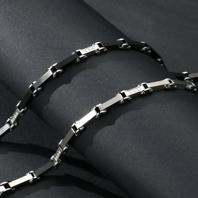 1 Paar einfache geometrische Herrenarmbänder aus Edelstahl der Simple-Serie h5 Bild6