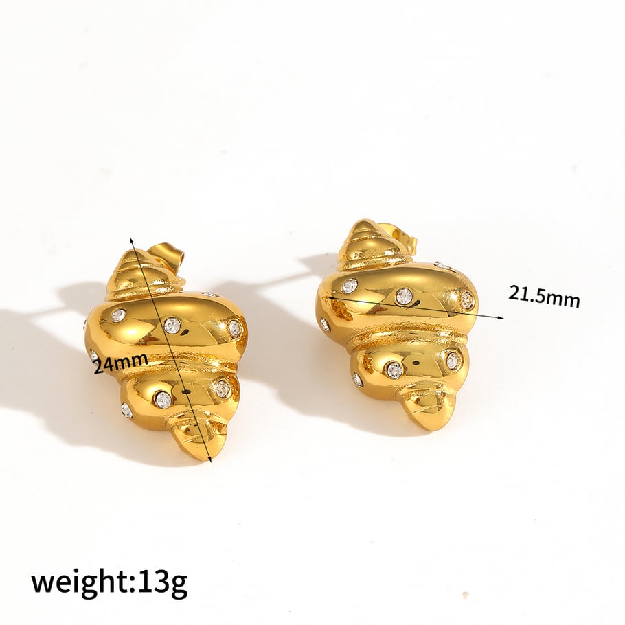 1 Paar Simple Series Light Luxus-Stil Schildkröte Edelstahl 18 Karat vergoldet Kunstperle Damen Ohrstecker Bild6