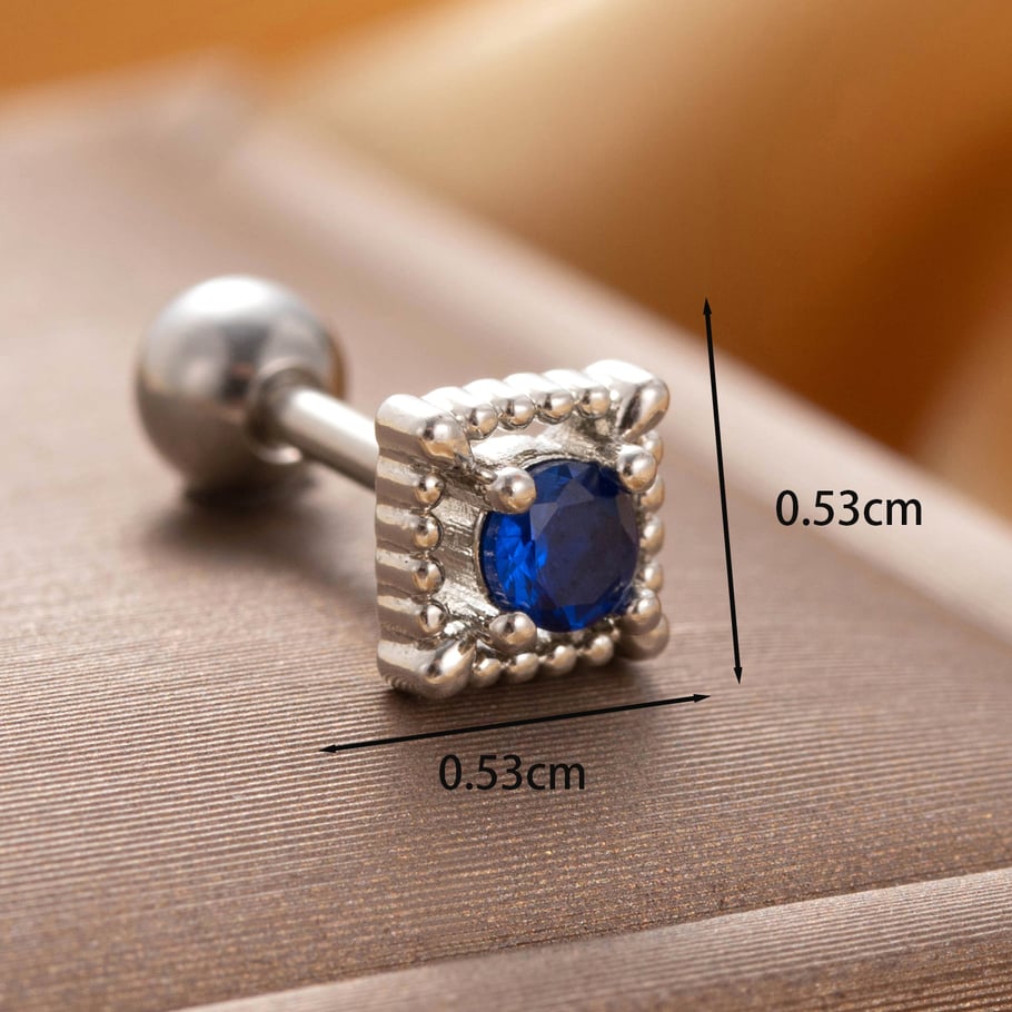 1 Paar Simple Series Klassische geometrische Titanstahl ohne Beschichtungsmaterial Zirkon Damen Ohrstecker Bild5