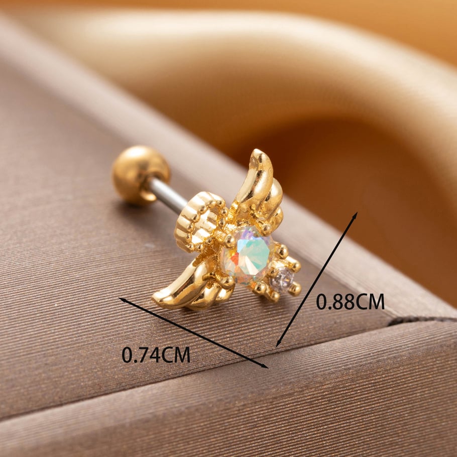 1 Pair Simple Series Simple Heart Titanium Steel No Plating Material Zircon Women Stud Earrings Picture3
