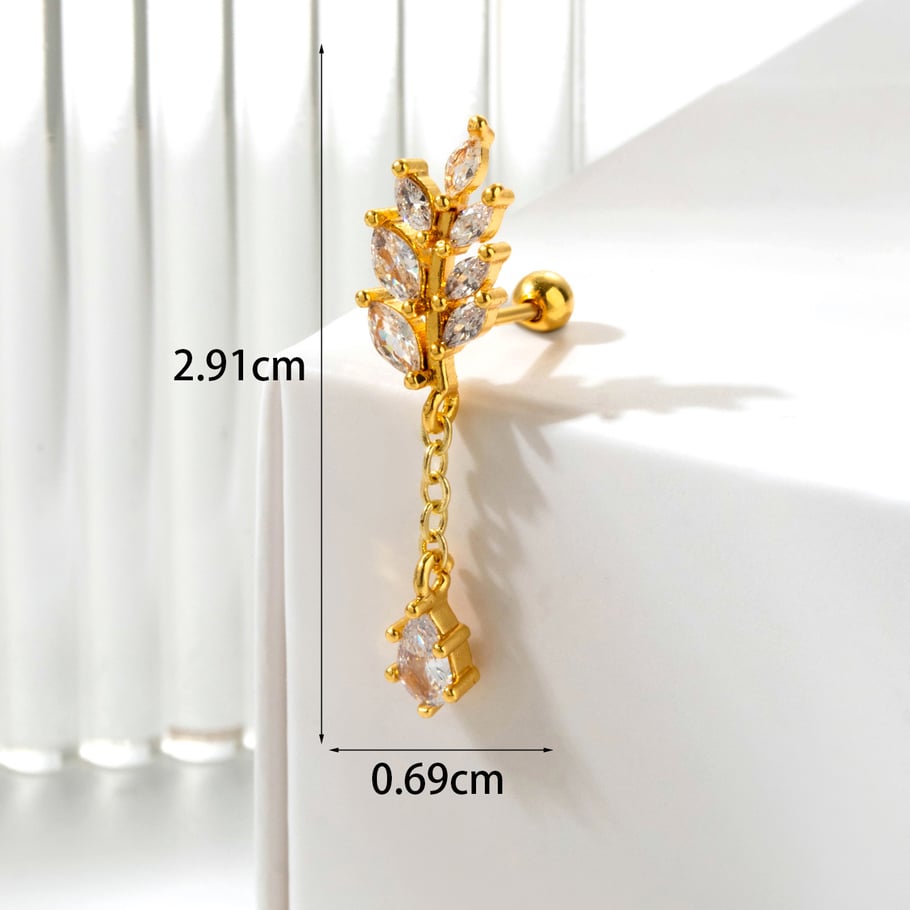 1 Paar Simple Series Klassische geometrische Titanstahl ohne Beschichtungsmaterial Zirkon Damen Ohrstecker Bild4