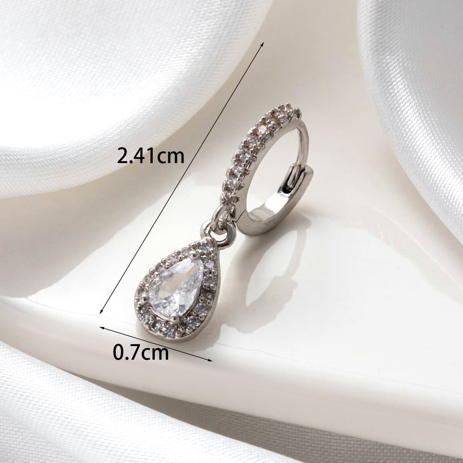 1 Paar Simple Series Simple Droplet Kupfer Kein Beschichtungsmaterial Zirkon Damen Ohrstecker Bild5
