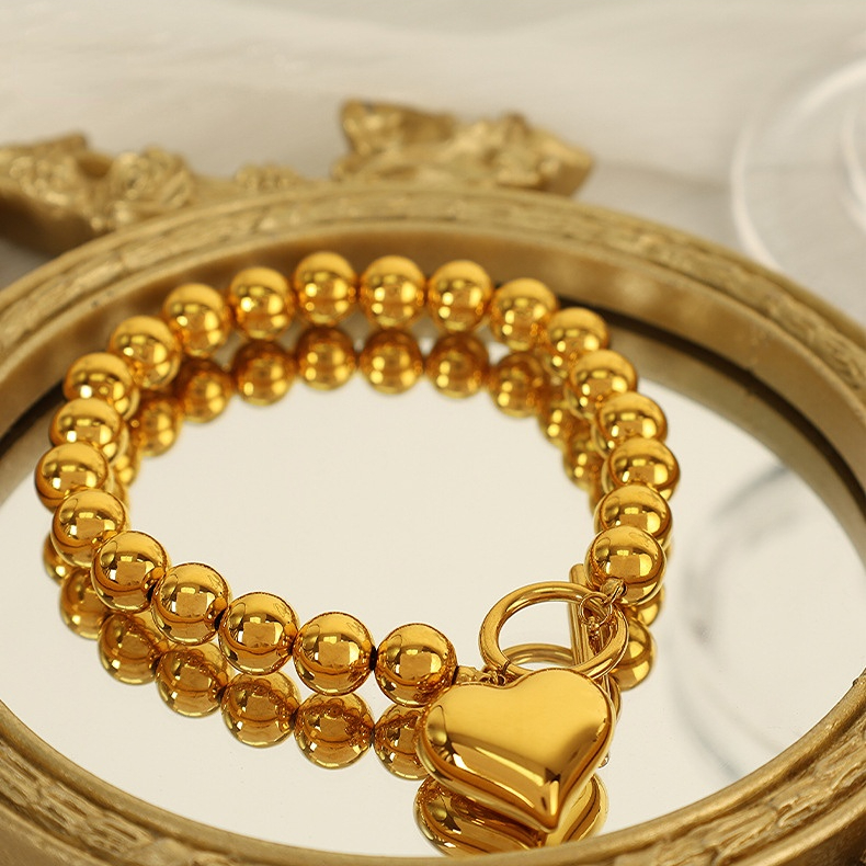 1 Piece Simple Series Simple Heart Stainless Steel 18K Gold Plated Women Charm Bracelets Picture7