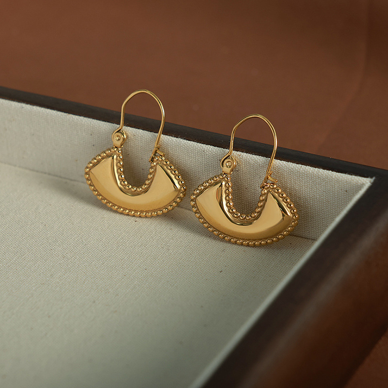 1 Pair Simple Series Retro Geometric Stainless Steel 18K Gold Plated Women Drop Earrings Picture4