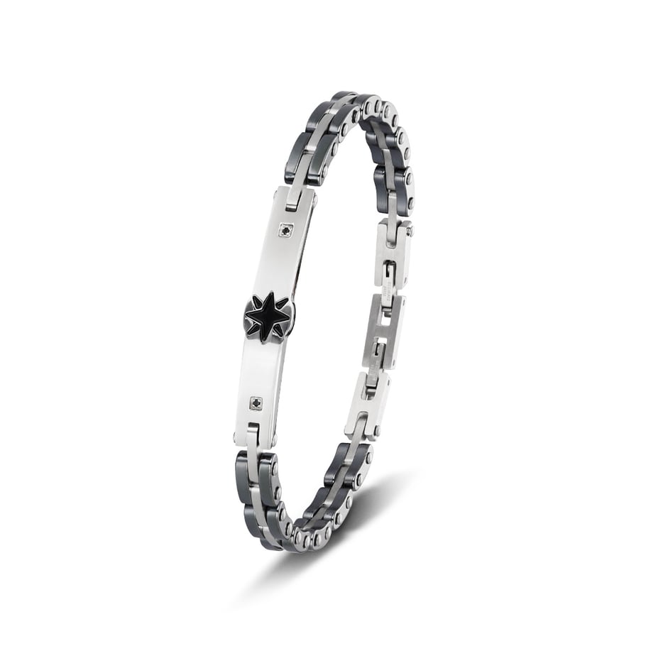 1 Paar einfache geometrische Edelstahl-Herrenarmbänder der Simple-Serie Bild3