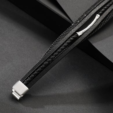 1 Paar Simple Series Retro Geometrische Lederarmbänder für Herren h5 Bild4