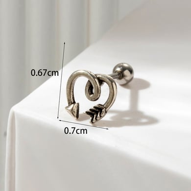 1 Paar Simple Series Klassische Herz Titan Stahl Kein Beschichtungsmaterial Zirkon Damen Ohrstecker h5 Bild4