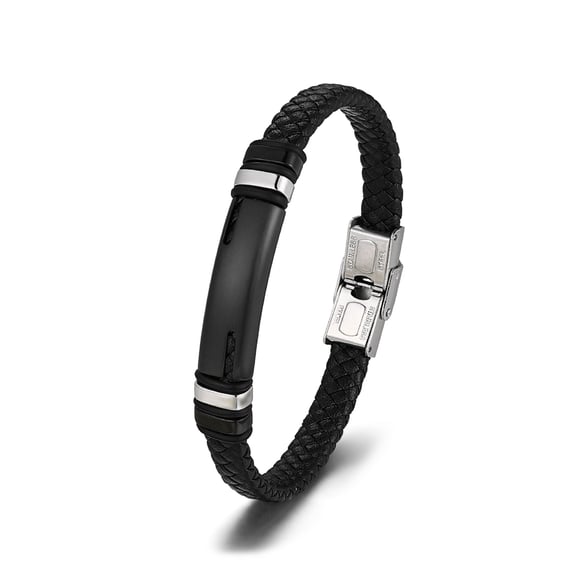 1 paio di braccialetti da uomo in pelle geometrica semplice della serie Simple 2