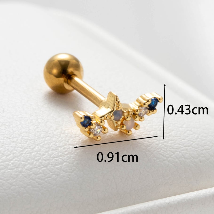 1 Paar Simple Series Simple Heart Kupfer Kein Beschichtungsmaterial Zirkon Damen Ohrstecker Bild5