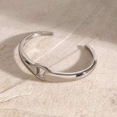 1 Piece Simple Series Daily Geometric Stainless Steel 18K Gold Plated Women Bangles h5 Picture3