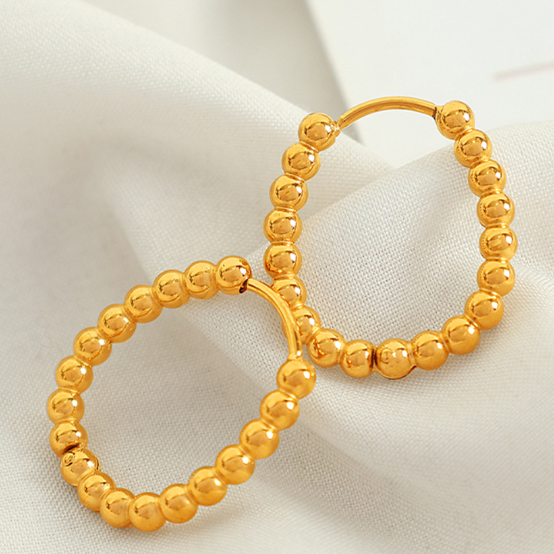 1 Pair Simple Series Classic Geometric Stainless Steel 18K Gold Plated Women Hoop Earrings Picture7
