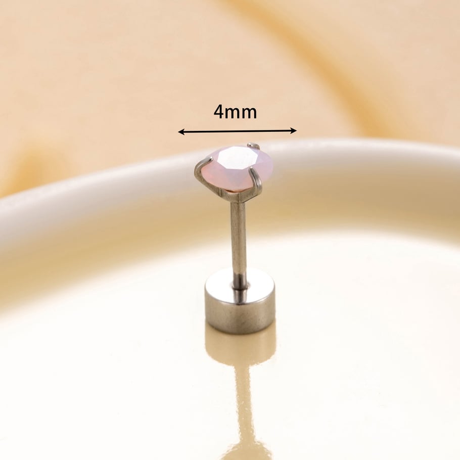 1 Pair Simple Series Simple Geometric Titanium Steel No Plating Material Zircon Women Stud Earrings Picture5
