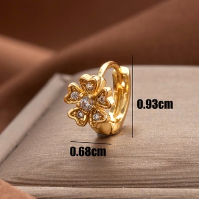 1 Pair Simple Series Classic Flower Copper No Plating Material Zircon Women Stud Earrings h5 Picture3
