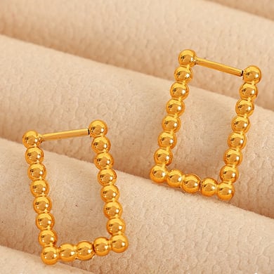1 Pair Simple Series Classic Geometric Stainless Steel 18K Gold Plated Women Hoop Earrings h5 Picture9