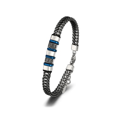 1 Paar Herrenarmbänder aus Edelstahl im Retro-Stil der Simple Series mit geometrischem Muster h5 Bild2