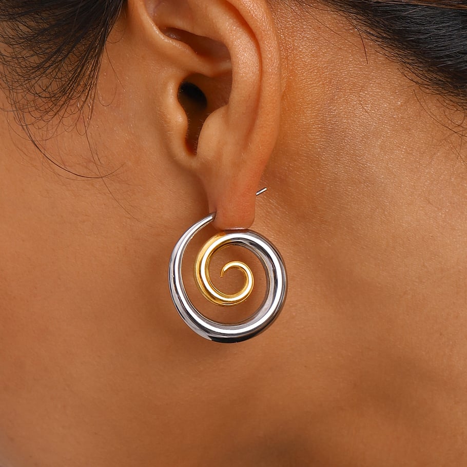 1 Pair Simple Series Europe and America Thread Stainless Steel 18K Gold Plated Women Stud Earrings Picture7